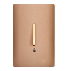 Conjunto Interruptor Pulsador de Campainha Vertical 4x2 - Novara Ouro Rose Gold 